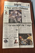 College Basketball PARTIAL Newspaper 1994 Jason Kidd CAL Bears UCLA Bruins Duck