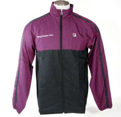 Fila Sony Ericsson Open Hooded Tennis Jacket Purple & Navy Blue