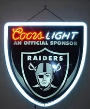 20"x16" Las Vegas Raiders Light Beer Neon Sign Light Lamp Club Bar Wall Decor