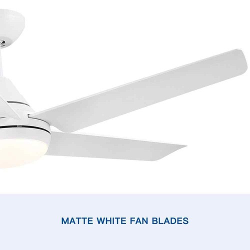 YUHAO 48 in. Indoor Integrated LED Matte White Ceiling Fan with Light Kit - Picture 11 of 13