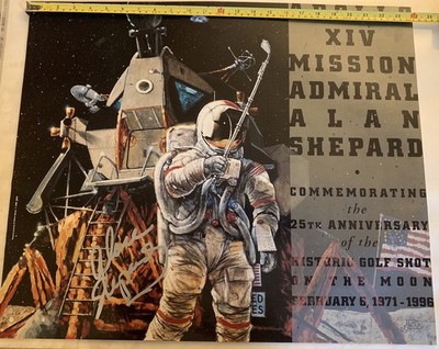 1996 Alan Shepard Signed USGA Moon Golf Print by Robert Goetzl   Authentic Auto
