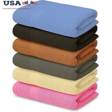 Soft Absorbent Cotton Bath Towels Quick Dry Spa Experience Daily Use Bulk Set