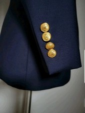 46S Ralph Lauren Polo Gold Buttons Navy Blue Wool Blazer Jacket Sport Coat