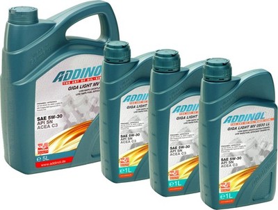 ADDINOL Giga Light MV0530LL 8 Liter 5W-30 Synthetisch Motoröl 5L+3x1L