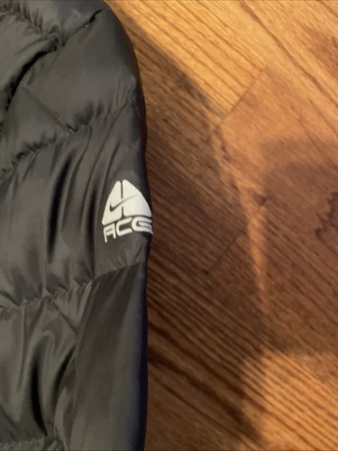 Nike ACG 1/2 Zip Puffer Jacket Adult Large Black Pullover Goose Down Mens EUC - Picture 3 of 11