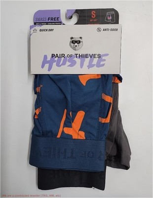 Pair of Thieves Men's Hustle Outdoor Boxer Briefs 2pk Blue/Gray S *SEE DEAL!!!*