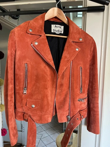 ACNE Studios Mock Moto Suede Leather Jacket (100% Goat Suede)
