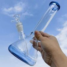 25cm Glass Bong Hookah Smoking Pipes Water Pipe Triangle Shisha Bongs Bubbler