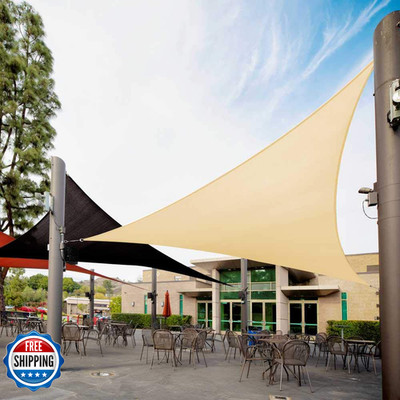 Royal Shade 28 X 28 X 28 Beige Triangle Sun Shade Sail Canopy Outdoor Patio