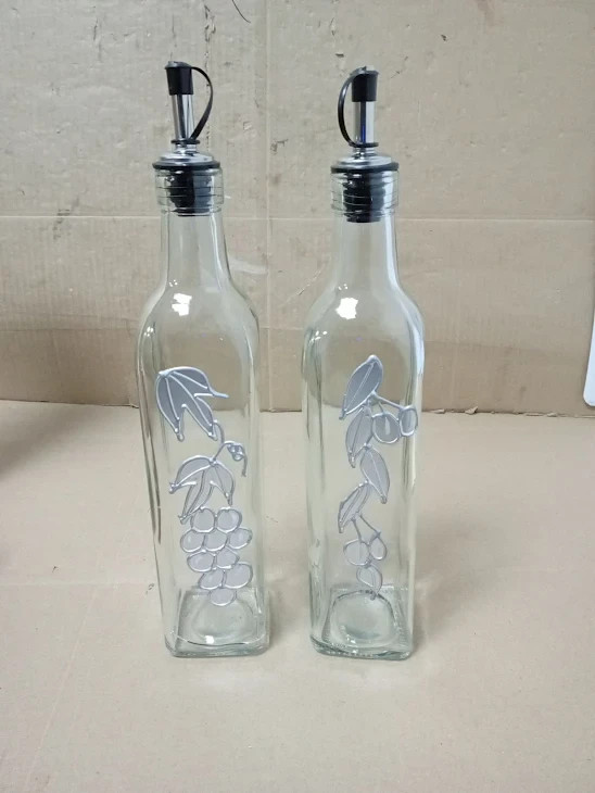 KitchenCraft World Flavours Decorated Glass Oil Vinegar Bottles 5ml Reusable