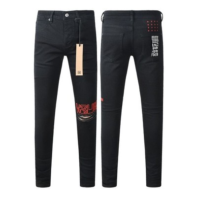 Ksubi スキニーデニム 30インチ ブラック レッドクロス刺繍 Ksubi Black Jeans with Red Graphic Logo & Signature Back Pocket