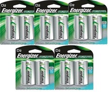 10 Energizer Rechargeable D D2 NiMH 2500mAh
