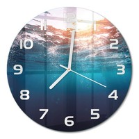 Stilvolle Runde Wanduhr Aus GehäRtetem Glas Unterwasserwelt WeißE Zeiger Fi30 Cm