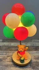 Vintage Winnie the Pooh Honey Pot Bear Nursery Lamp w/ Balloons The Dolly Toy Co