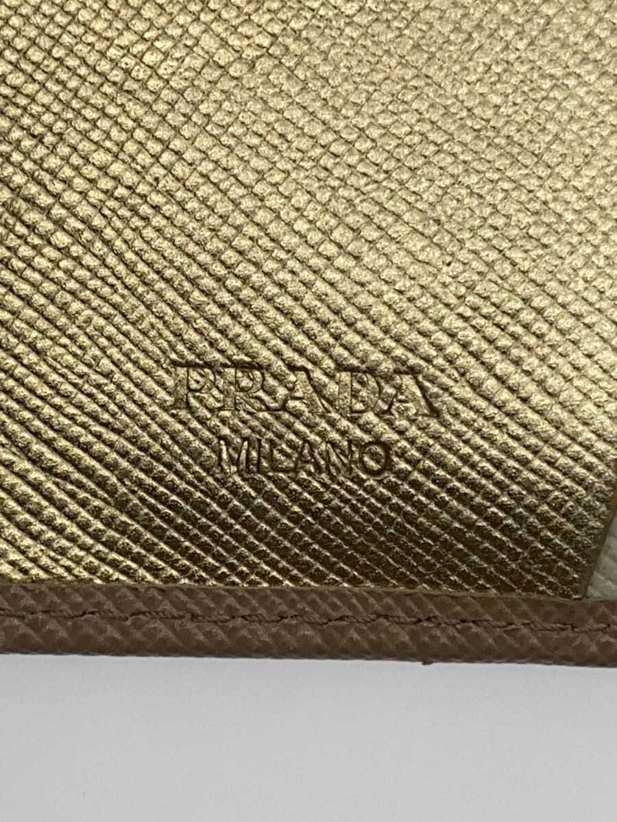 PRADA Women's Leather Card Case, Beige, Plain, 1MC122 thumbnail 3