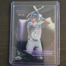 Topps Chrome Black Owen Caissie Chicago Cubs Rookie Baseball Card #51 52/75