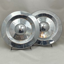 Vintage Ford 11 Dog Dish Hubcaps Pair 1957-59 Oem Poverty Caps