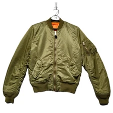 Alpha Industries MA 1 Bomber Jacket Sage Olive Green Slim Fit Size Medium