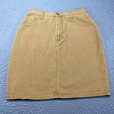 Vintage Guess Jeans Skirt Womens 32 Beige Denim Knee Length Pencil USA 80s