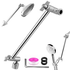 Rain Shower Head Extension 12 Inch Adjustable Rain Shower Head Extension Arm ...