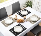 MOSAYT Faux Leather Reversible Placemats Set of 6, 100% Waterproof — photo 3