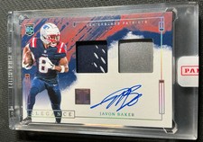 2024 Impeccable Javon Baker Elegance RC Helmet & Glove Auto 02/25 Patriots NICE