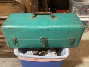 Vintage 1950's Steel Tackle Box (w/Key)