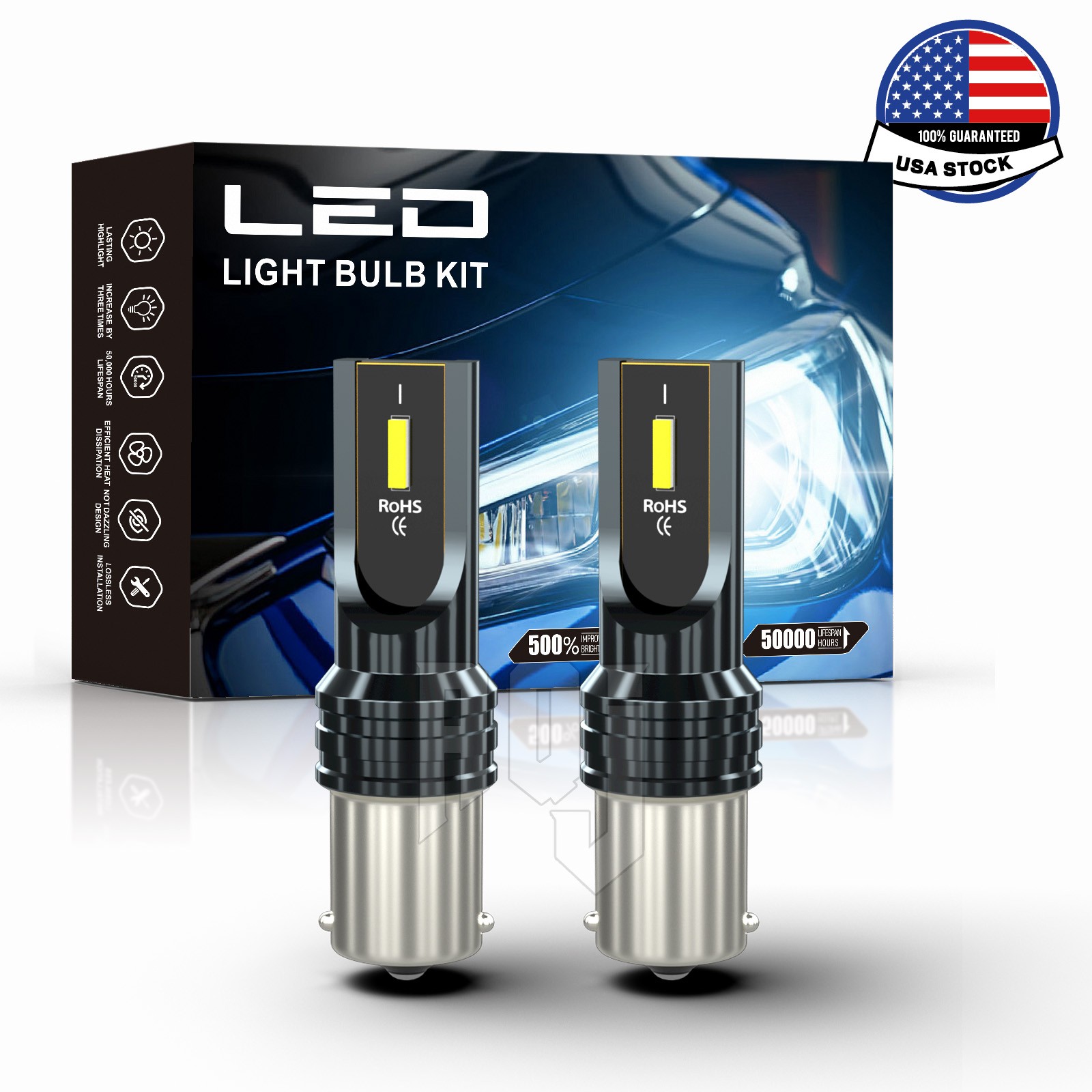 2 SUPER LED light bulbs for Husqvarna YTH18542 YTH22V46 YTH24V54 mower tractor