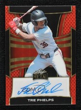 2025 Leaf Metal Auto Red Flood 1/1 Tre Phelps #BA-TP1 Auto 1q2