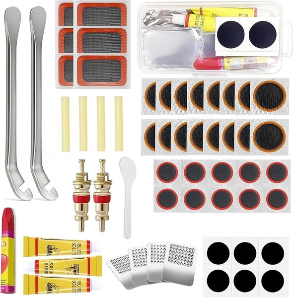 Fahrrad Flickzeug Set 56 StüCk Reifenreparaturset FüR FahrräDer MotorräDer Gummi-image