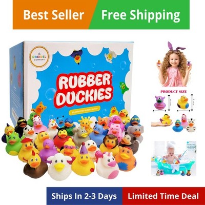 25-Pack Assortment Rubber Duck Toy Duckies for Kids, Bath Birthday Gifts Baby...