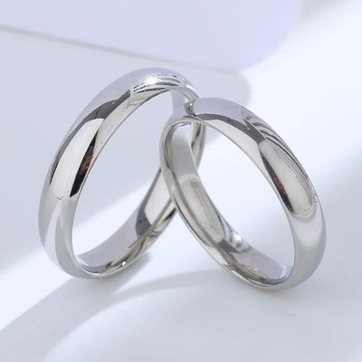 Wedding Band Ring 925 Sterling Silver Smooth Surface Unisex Bridal Jewelry