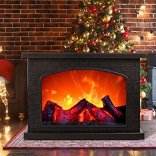 Electric Fireplace Lantern with Realistic LED...