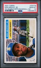 2021 TOPPS 70 YEARS OF TOPPS BASEBALL #70YT6 KEN GRIFFEY JR. PSA GEM MINT 10