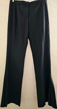 Vintage Moschino Pants Womens Size 10 Jet Black All Seasons Wool Pleated Hem