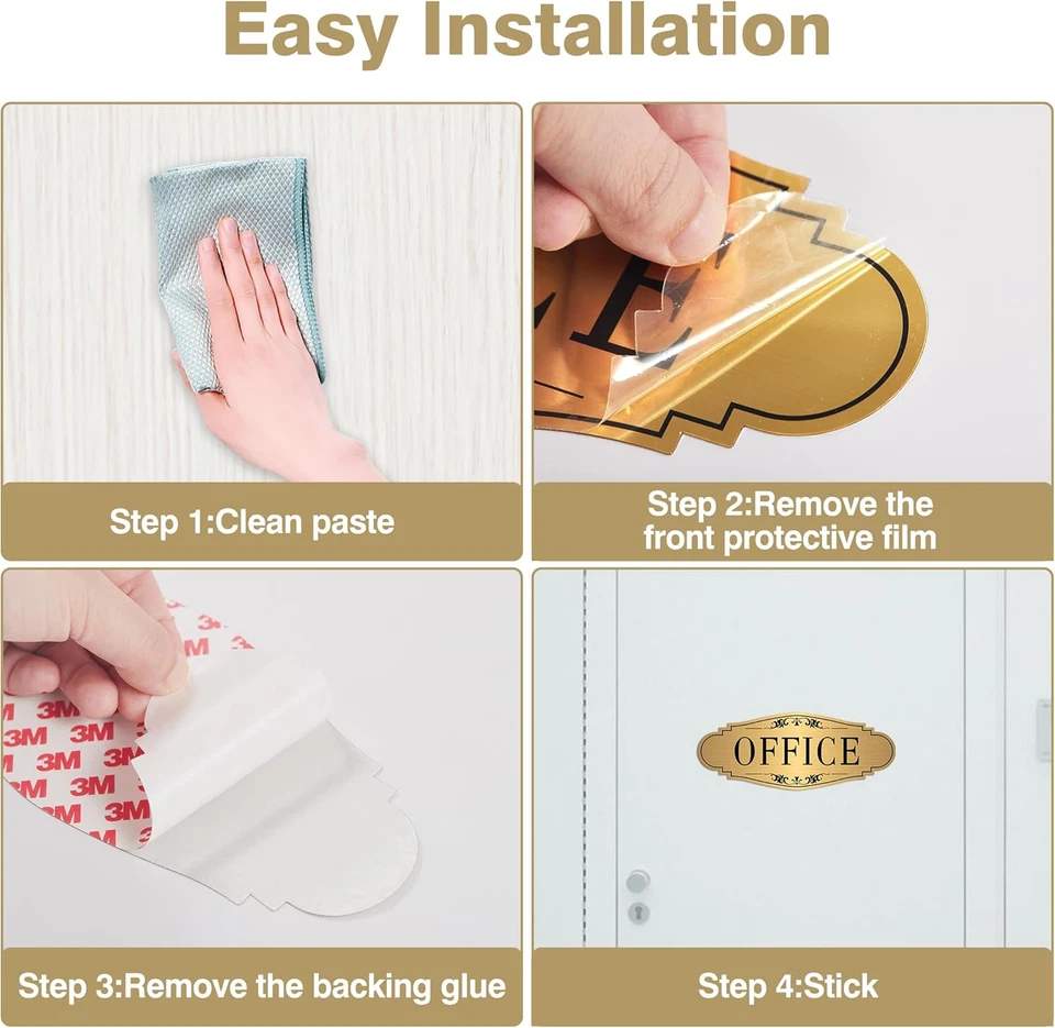 Letrero de puerta de oficina para hogar y negocios, autoadhesivo impermeable y desvanecimiento Foto 3 de 4