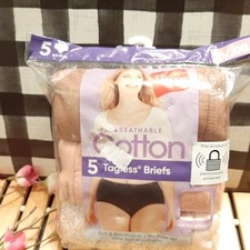 5-Pack Women's Size 3XL / 10 Hanes Cotton Tagless Briefs Solid  Print Colors