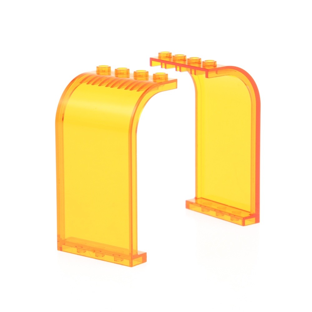 2X Lego Panels 3X4X6 Transparent Orange Round Window Disc 6244792 2571