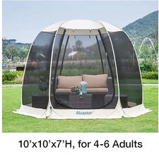 Alvantor Screen House Gazebo, 6 Person Pop Up Tent; Beige
