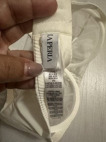 La Perla Beige Bra Sz 32E Ivory Embroidered Floral Mesh EUC