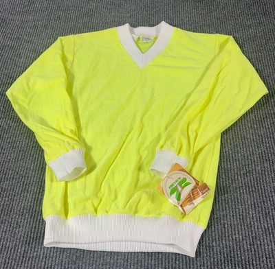 VTG Catalina Sweater Womens Small Yellow California USA Antron Nylon Deadstock