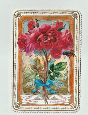 Oblaten Scraps die cut Luxuspapier altdeutsch Papierspitze Goldrand 11,5cm