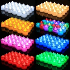 12-50PCS Led Tea Lights Candle LED Flickering Flameless Battery Operated Wedding