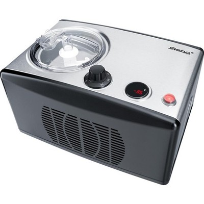 Steba Eismaschine mit Kompressor IC 150 Frozen Yoghurt Maschine silber schwarz