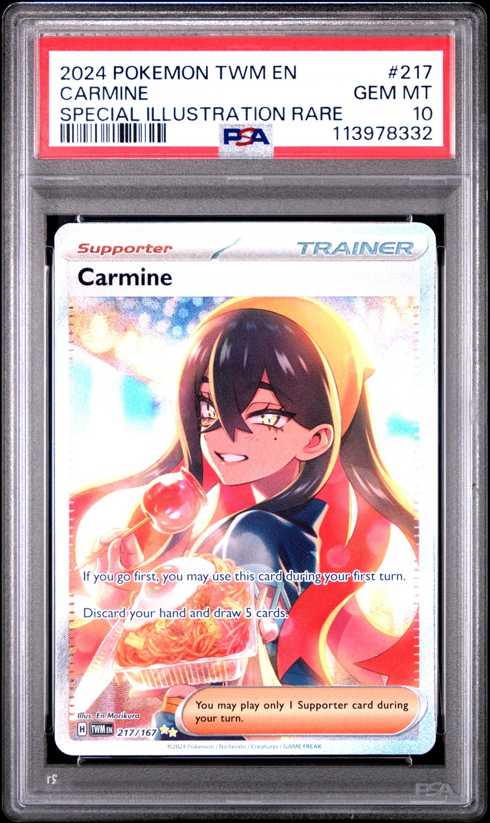 Carmine Special Illustration Rare PSA 10 Pokemon Twilight Masquerade #217