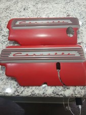 1999-2004 C5 CORVETTE Red & Gray Raised Lettering  Engine Fuel Rail Covers
