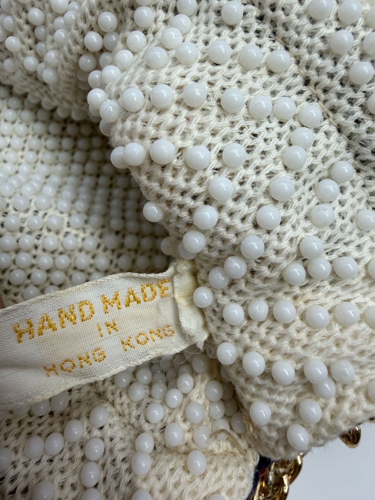 Vtg  Reversible Candy Dot Beaded Drawstring Pouch… - image 13