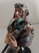 Figurine buste pilote US 1944 en résine.