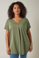 Image of EVANS Plus Size Pleat Front Jersey Top