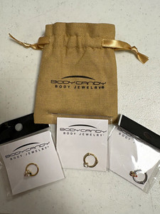 Body Candy Surgical Steel Hinged Round Nose Rings Set, Gold & Silver Tone